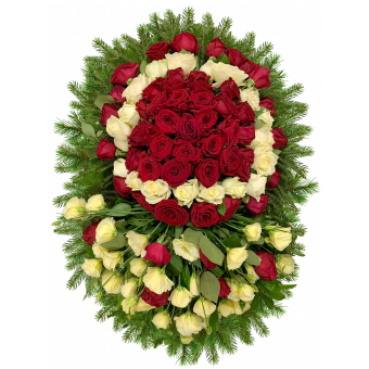 Венок из живых цветов 14