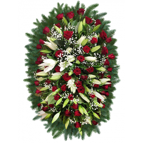 Венок из живых цветов 8